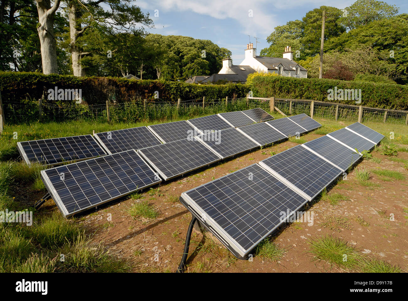Home solar electricity generation system Stock Photo