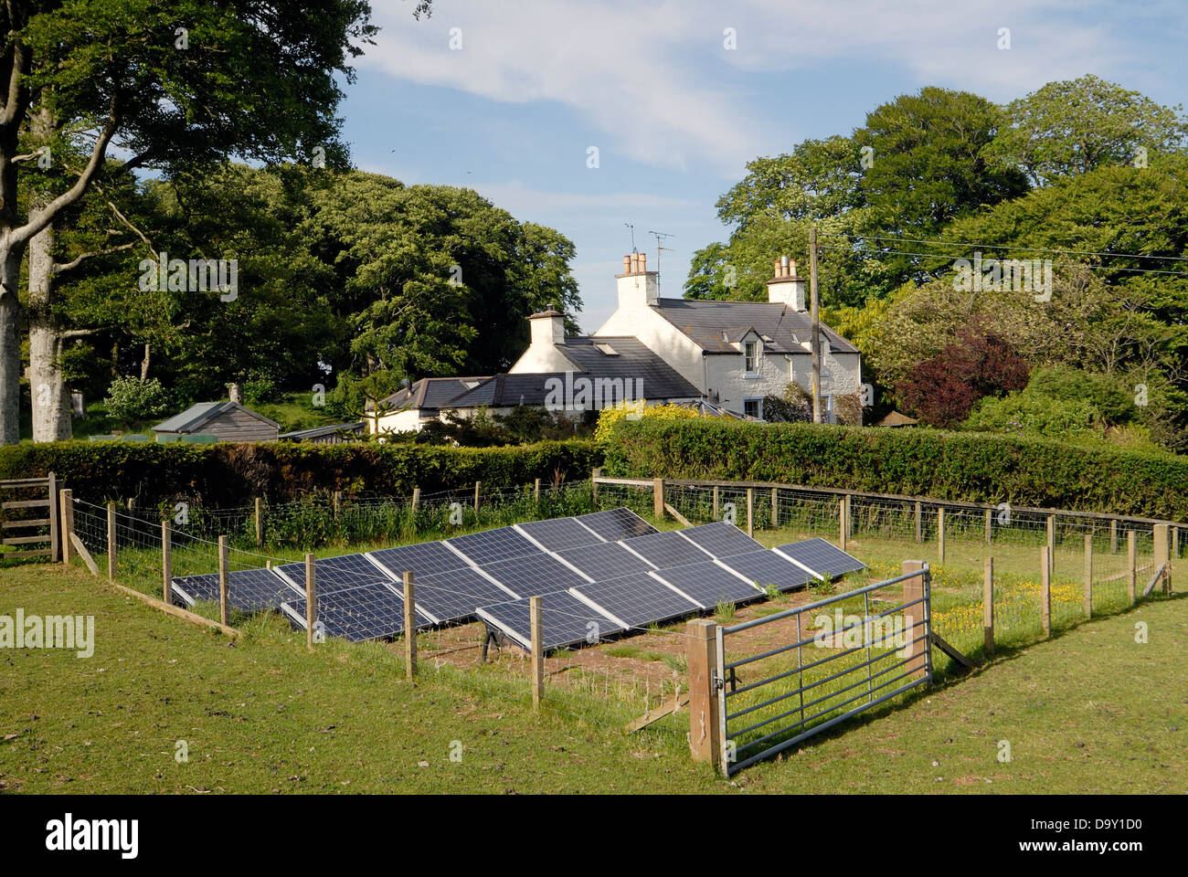 Home solar electricity generation system Stock Photo