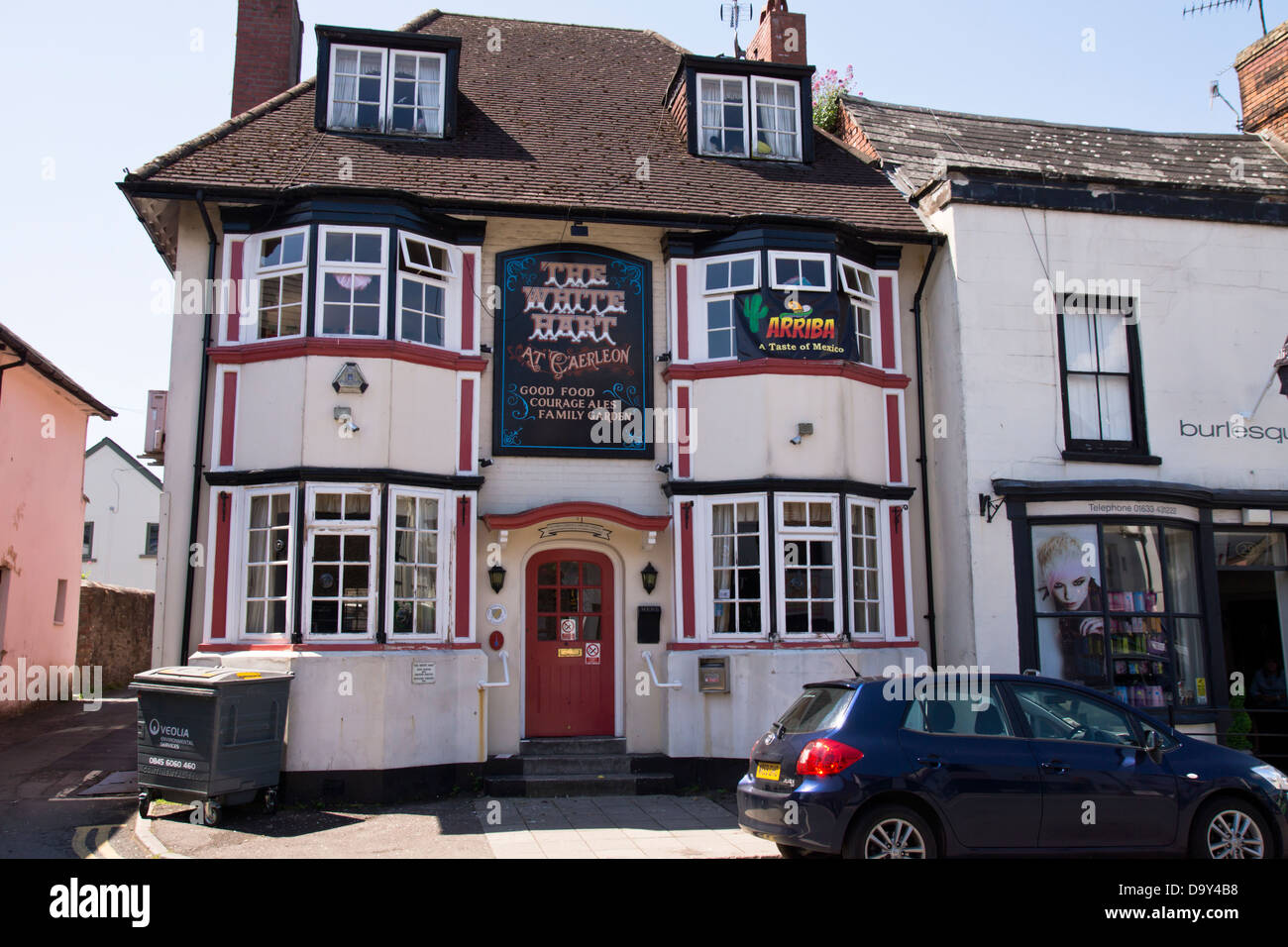 The White Hart Pub, Caerleon a village near Newport Wales UK Stock