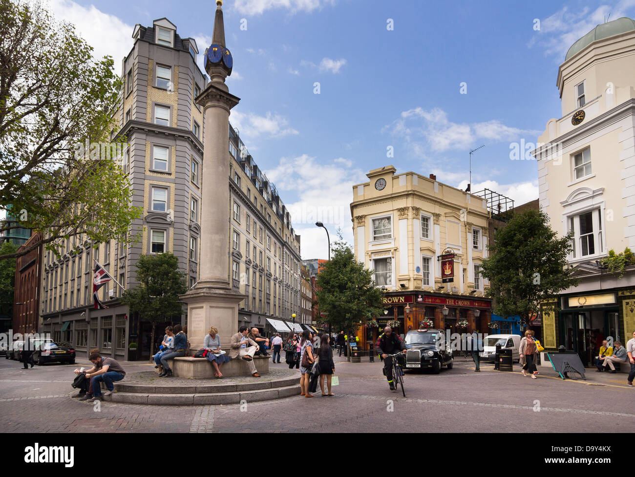 The Seven Dials junction, Covent Garden, London Stock Photo