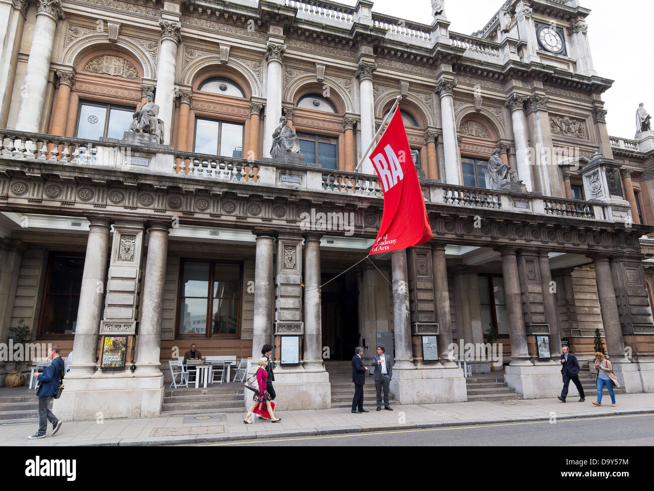 The 'rear entrance' to The Royal Academy of the Arts on Burlington Gardens, Piccadilly, Mayfair, London Stock Photo