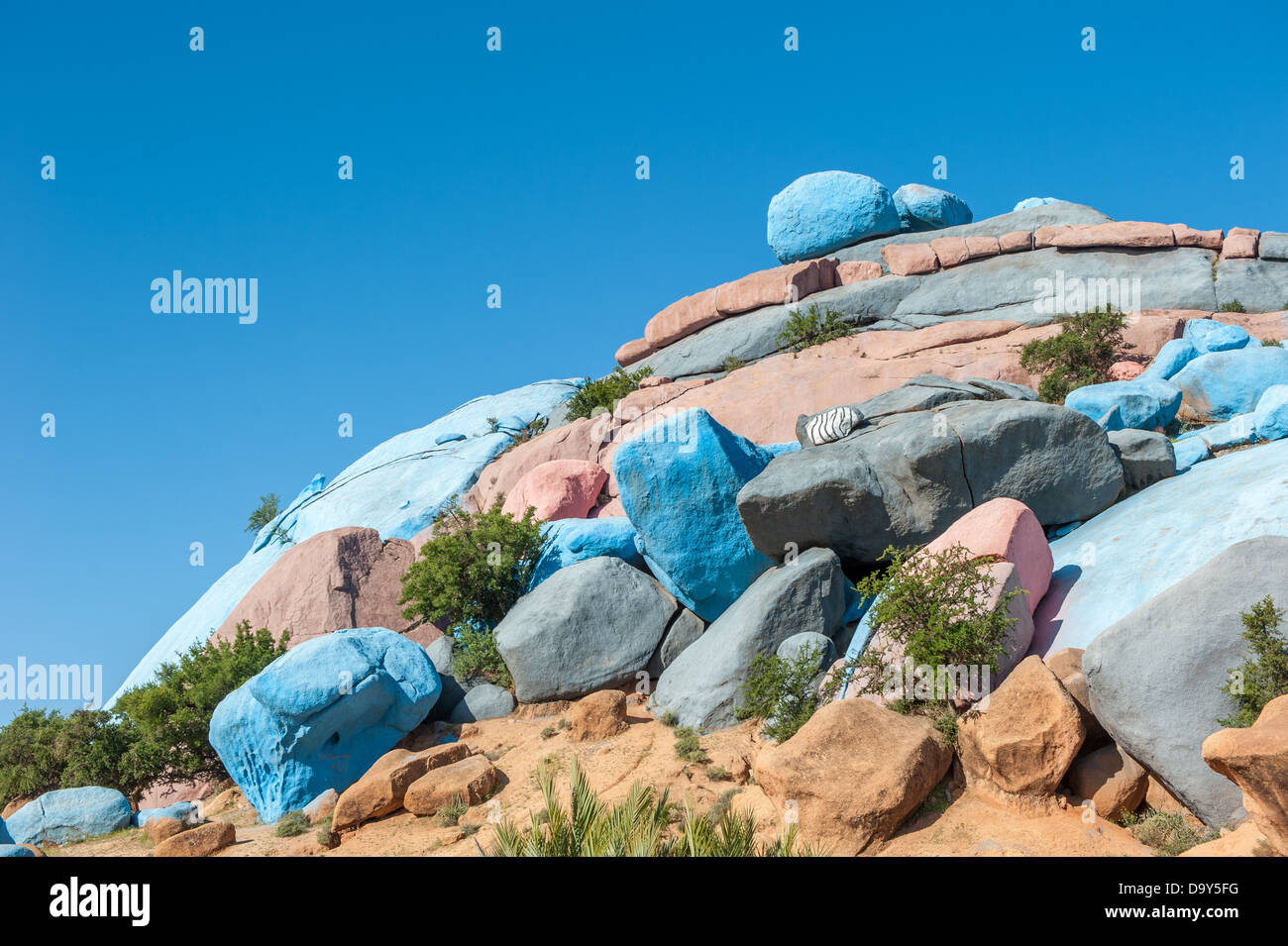 Painted Rocks, Tafraoute, Morocco Stock Photo