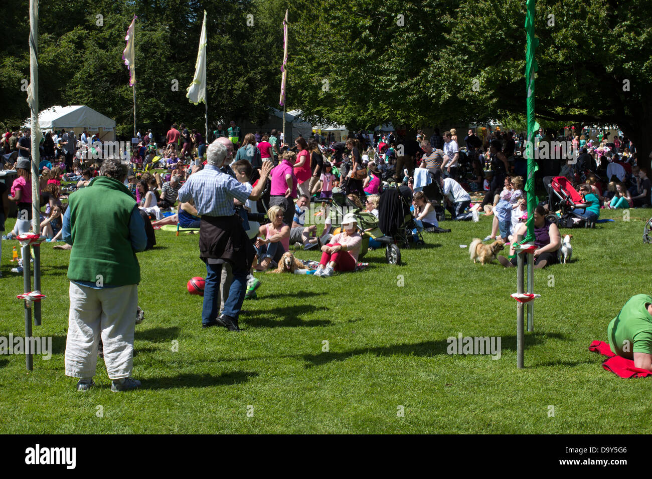 Group of people gathered in front of Stage 1 at Africa Day Stock Photo ...