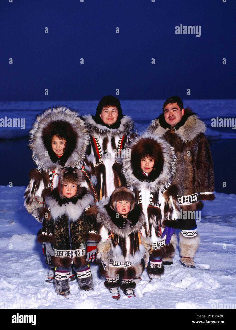 USA, Alaska, Barrow, Family wearing Eskimo Parkas Arctic Ocean Coast Stock  Photo - Alamy