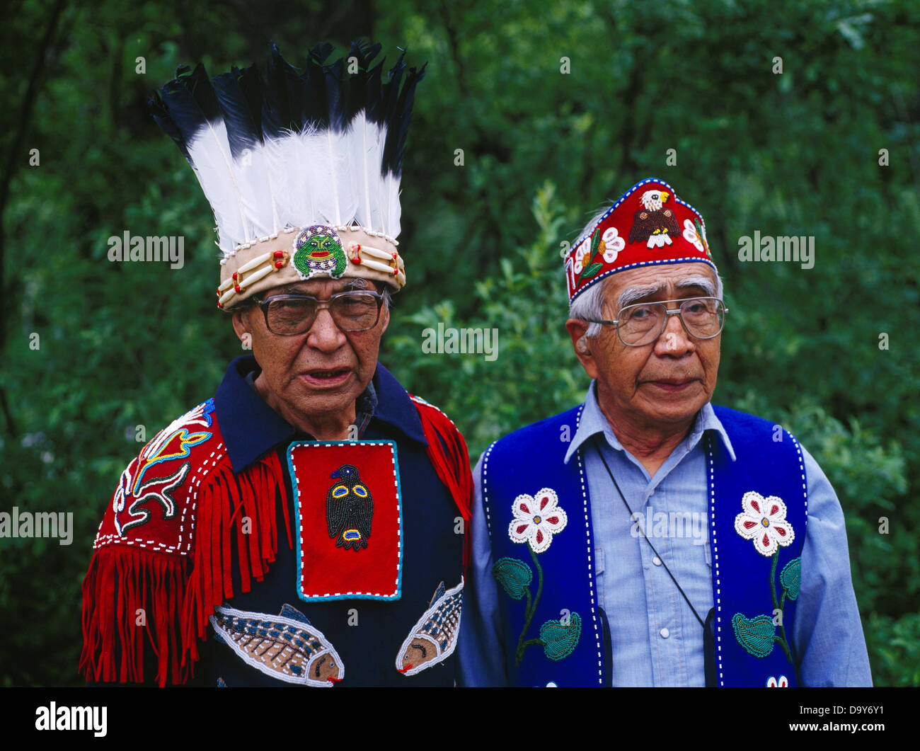 USA Alaska Yakutat Tlingit village Portrait St Elias Dancers chiefs