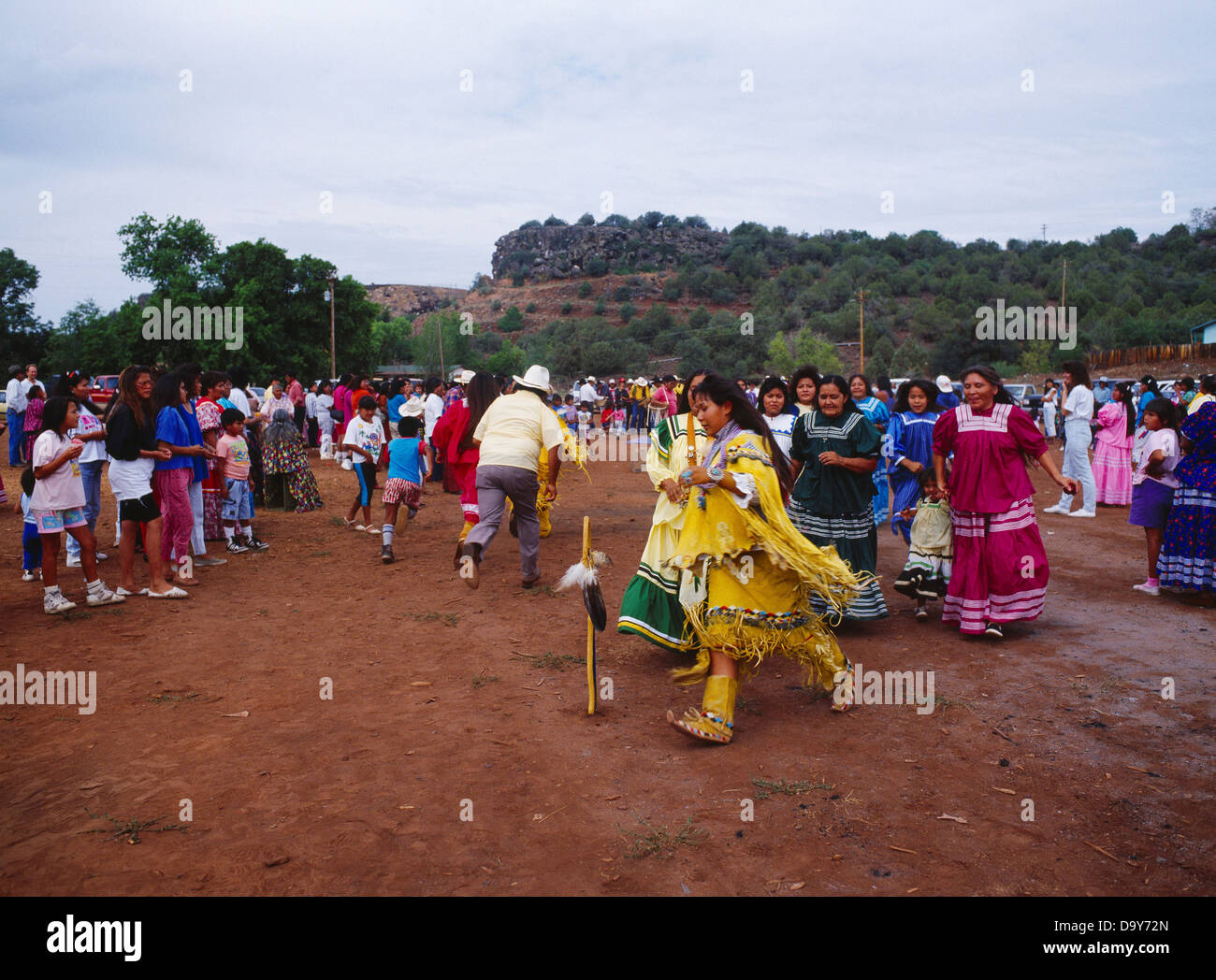 USA, Arizona, Whiteriver, People running at Goseyun's White Mountain