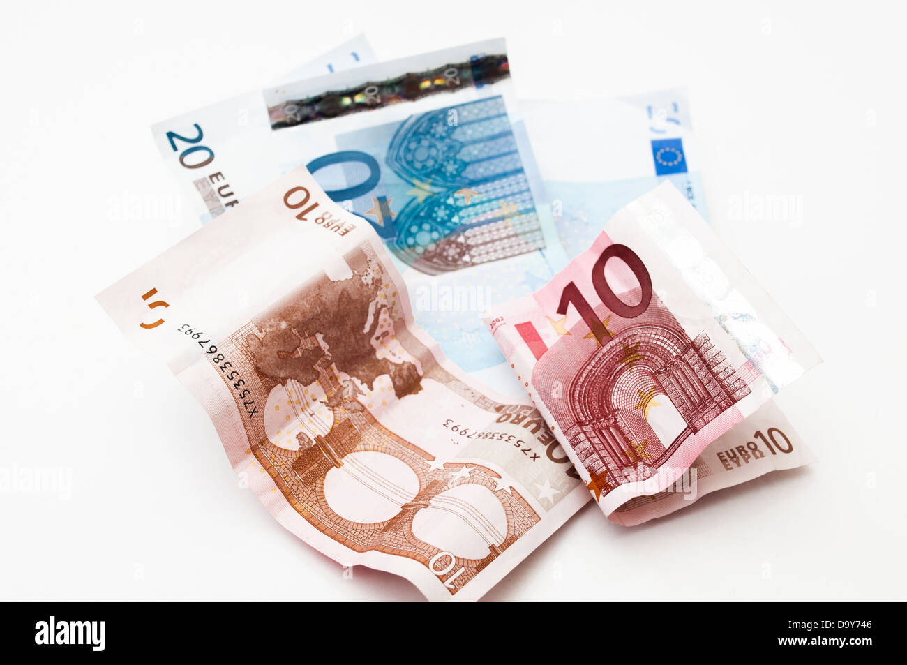 Euro money on a white background Stock Photo
