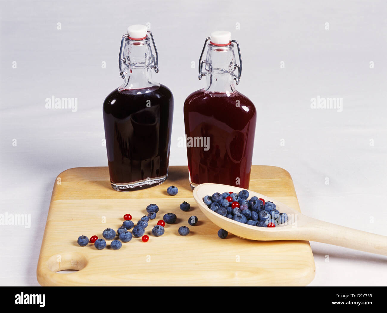 USA, Alaska, Wasilla, Blueberry and Red Raspberry Syrup Stock Photo - Alamy