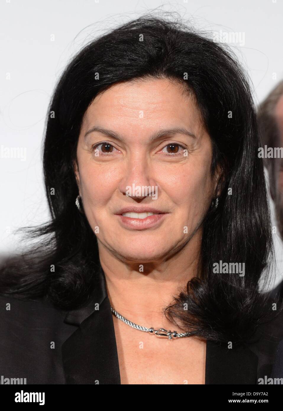Margareth Henriquez, President and CEO of Krug Champagner, is pictured during a statement round of the German association of luxury manufacturer 'Meisterkreis' at the Hotel Adlon in Berlin, Germany, 27 June 2013. The French association of 'Comite Colbert' and their members were invited to Berlin by 'Meisterkreis' as part of the celebrations of the 50th anniversary of the Elysee Treaty. Photo: JENS KALAENE Stock Photo