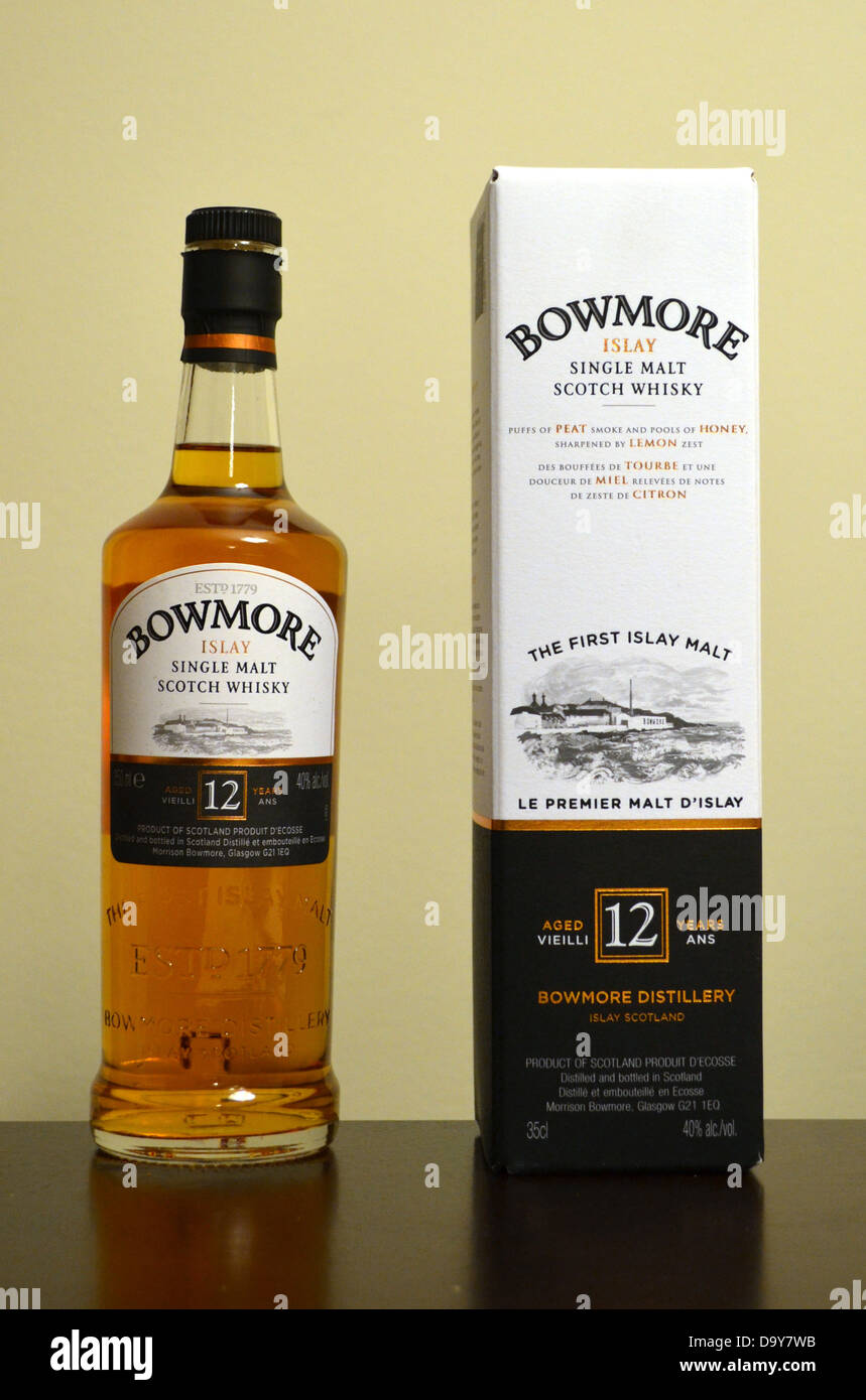 12 yrs Bowmore islay single malt scotch whisky 350ml Stock Photo Alamy