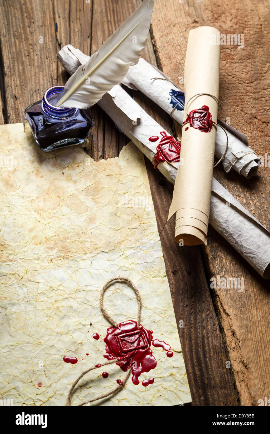 Ancient writing on scrolls hi-res stock photography and images - Alamy