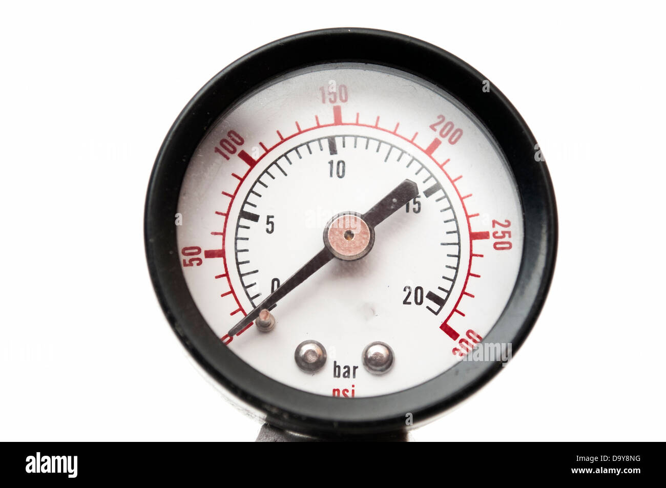 gauge in bar. and psi on a white background Stock Photo