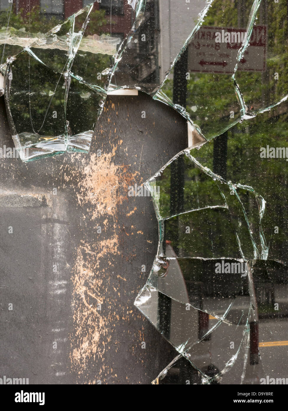 Broken Glass Mirror Wall Stock Photo Alamy