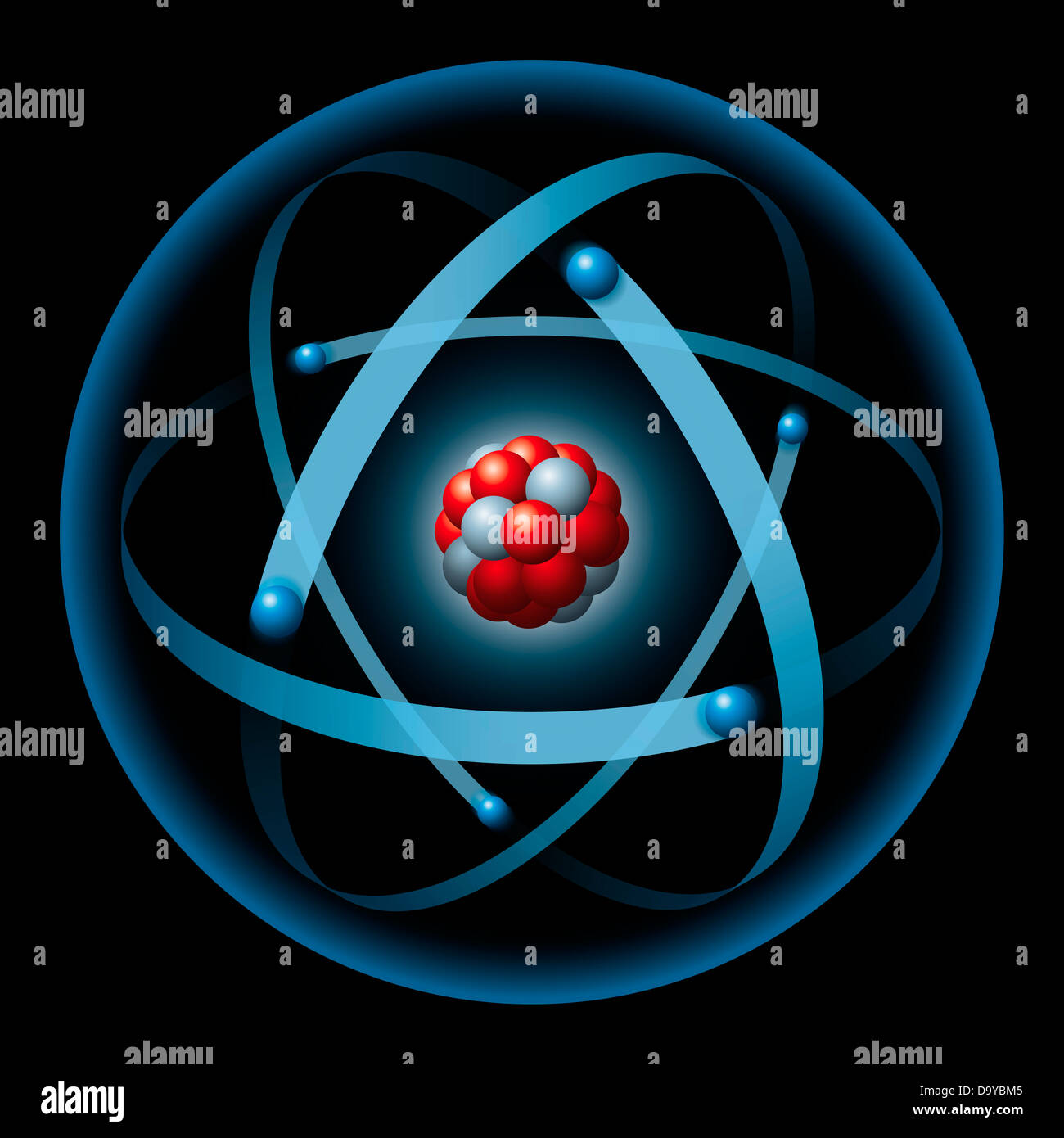 Atom Having Nucleus And Electrons Stock Photo
