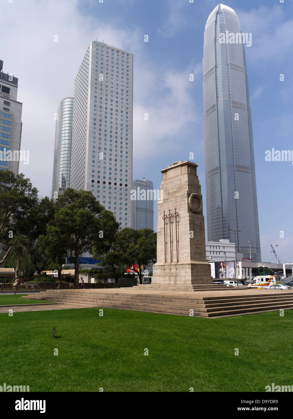 dh Cenotaph CENTRAL HONG KONG Central district city skyline jardin house ifc british empire colony wartime Stock Photo