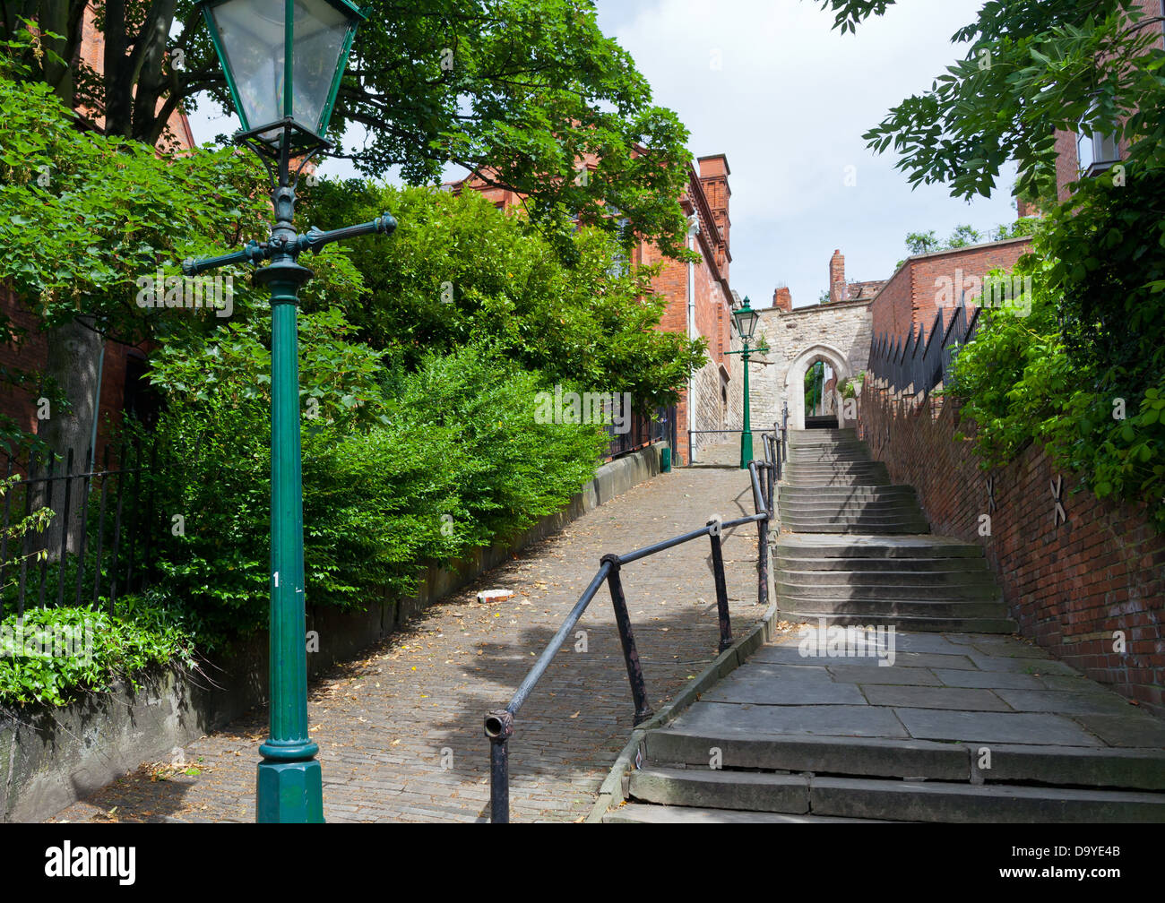Lincoln - Greestone stairs; Lincoln, Lincolnshire, UK, Europe Stock Photo