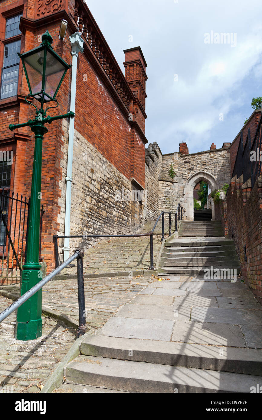 Lincoln - Greestone stairs; Lincoln, Lincolnshire, UK, Europe Stock Photo