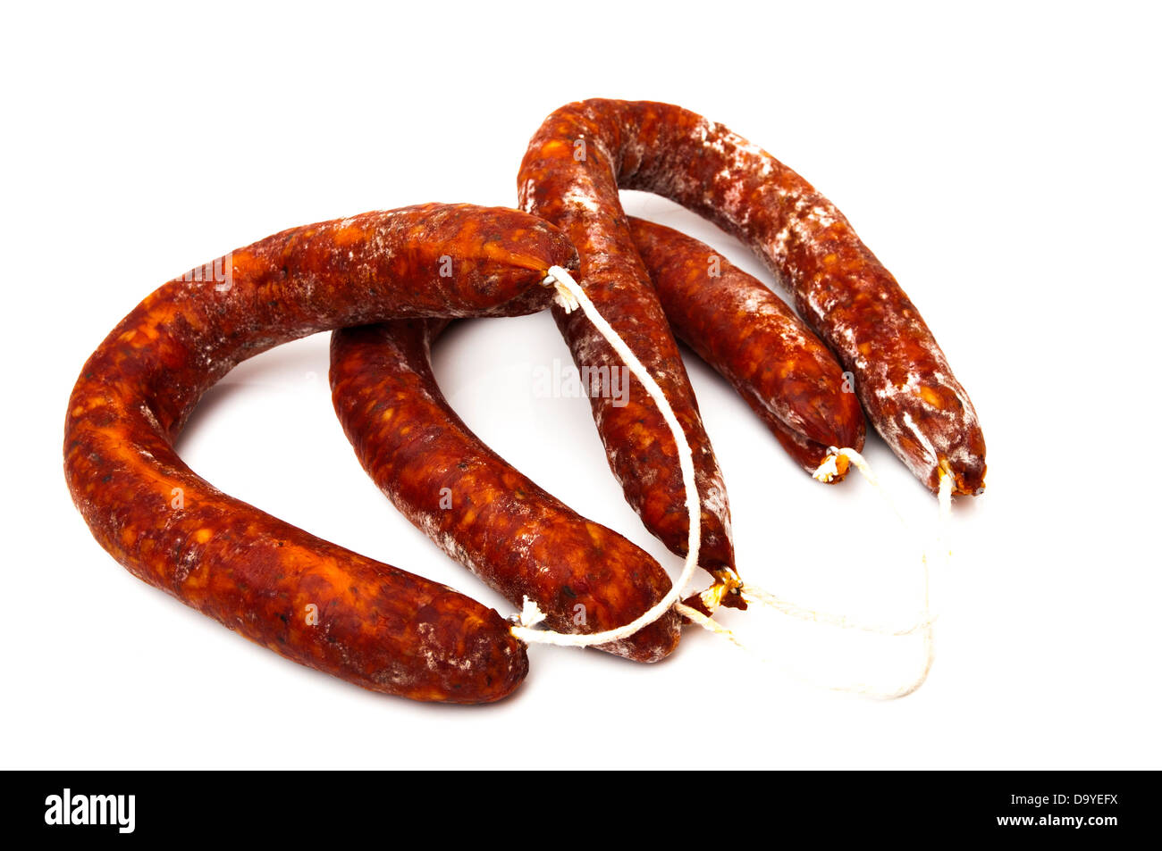 spicy chorizo ??on a white background Stock Photo Alamy