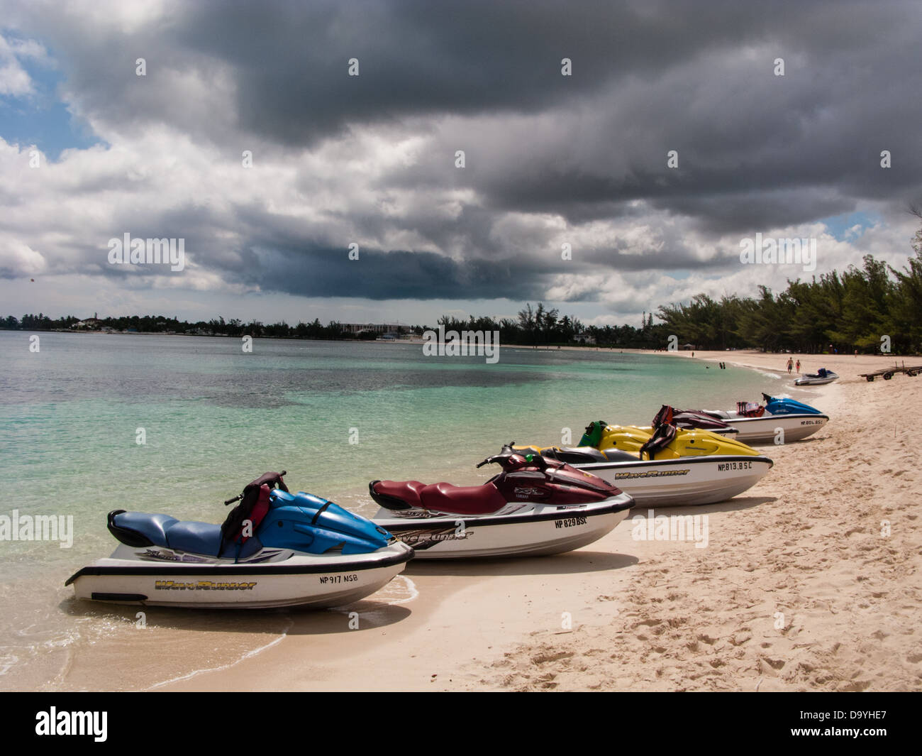 Jet skis on beach, Goodman's Bay, Nassau, Bahamas Stock Photo Alamy