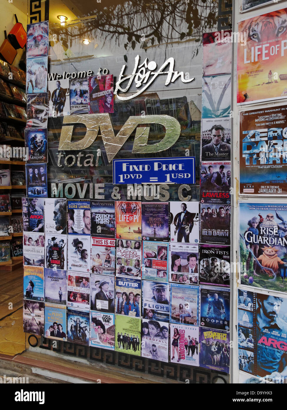 Shop selling pirated DVDs for $1 each. Hoi An, Vietnam Stock Photo - Alamy