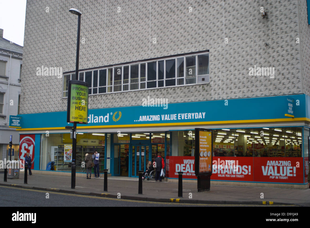 Poundland,everything is a pound, this store opened in 2013, and is on the site of the former tj hughes store Stock Photo