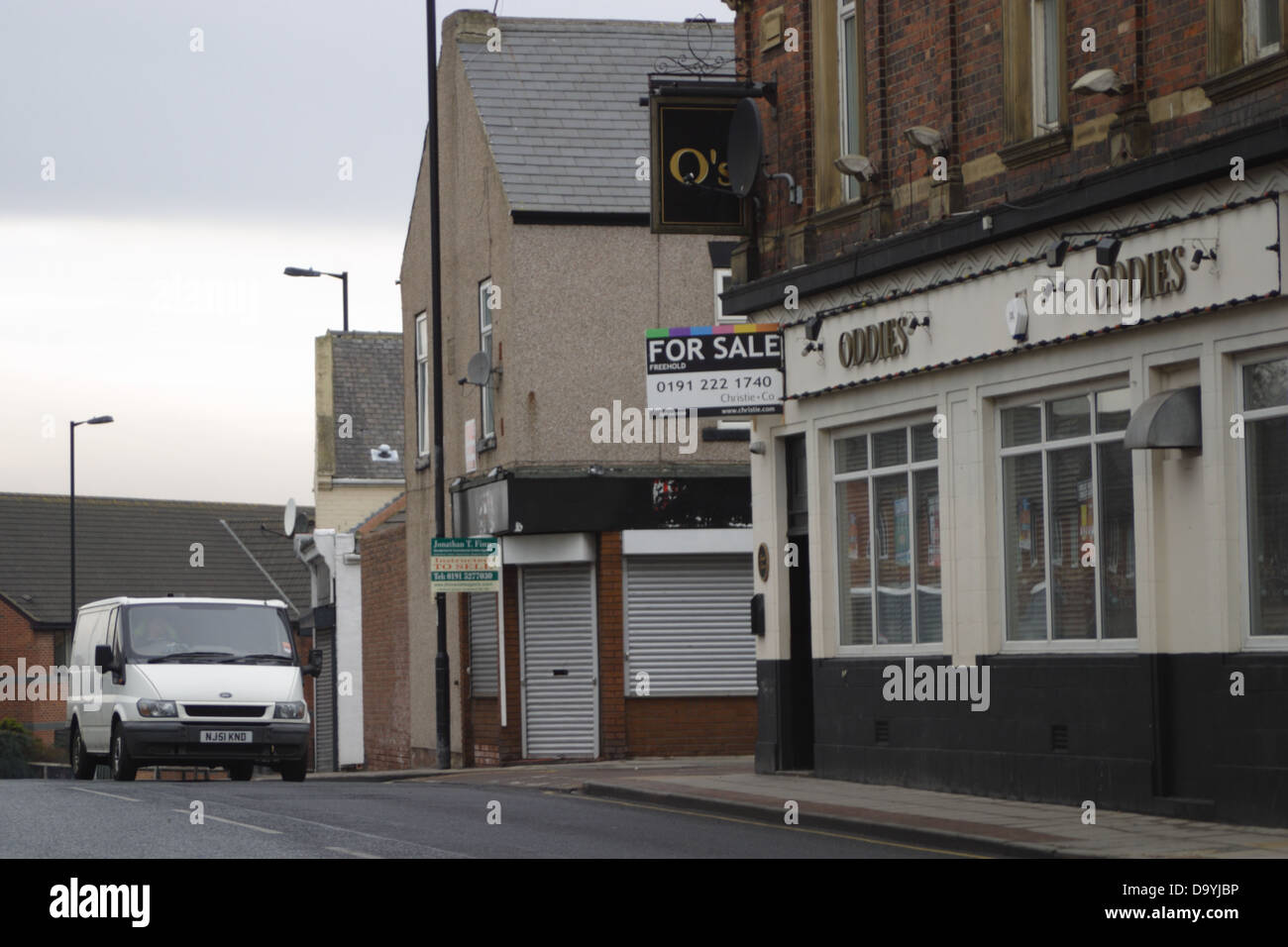 Oddies pub, a public house on hylton road in sunderland., a corner shop is  also visible, as well as a van Stock Photo - Alamy