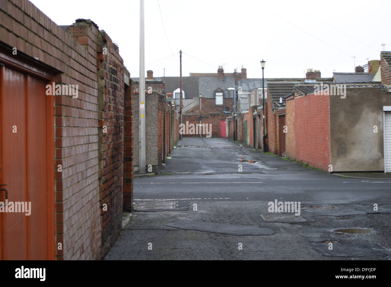 Backlane in Hendon, Sunderland, UK. Stock Photo