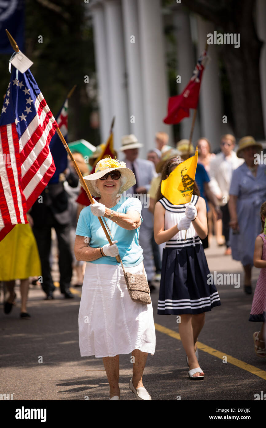 A participant takes part in Carolina Day celebrations and parade on