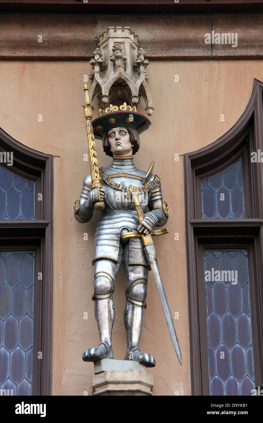 Germany pavilion at Epcot Center World Showcase. King statue in a building facade. FOR EDITORIAL USE ONLY. Stock Photo