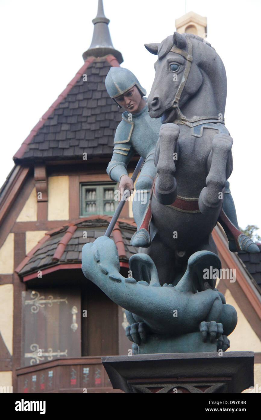 Germany pavilion at Epcot Center World Showcase. Saint George and the Dragon. FOR EDITORIAL USE ONLY. Stock Photo