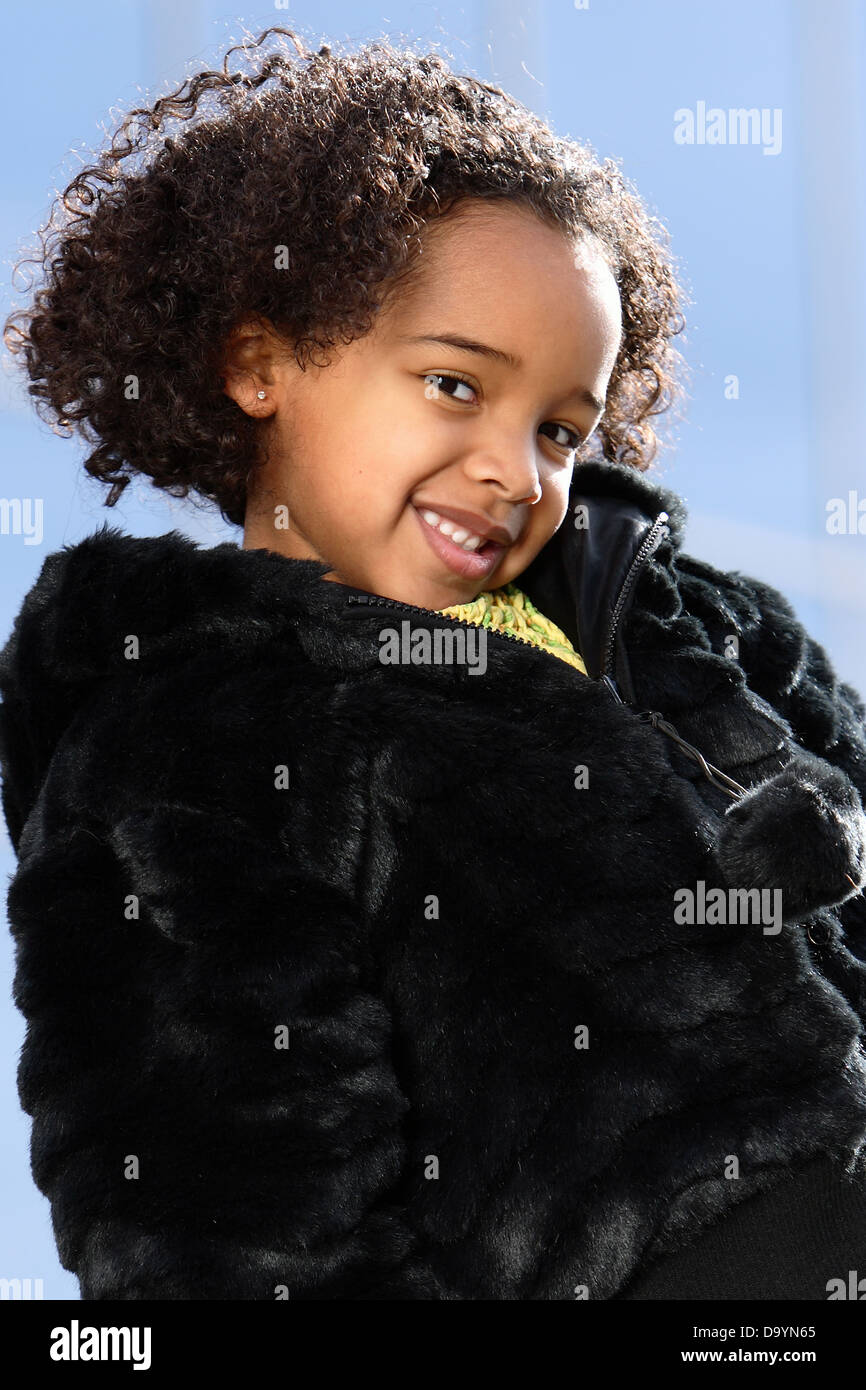 Cute little African American Girl Stock Photo - Alamy