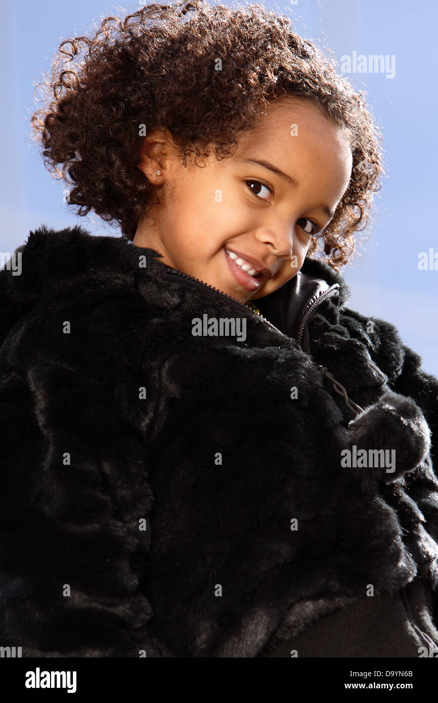 Cute little African American Girl Stock Photo - Alamy