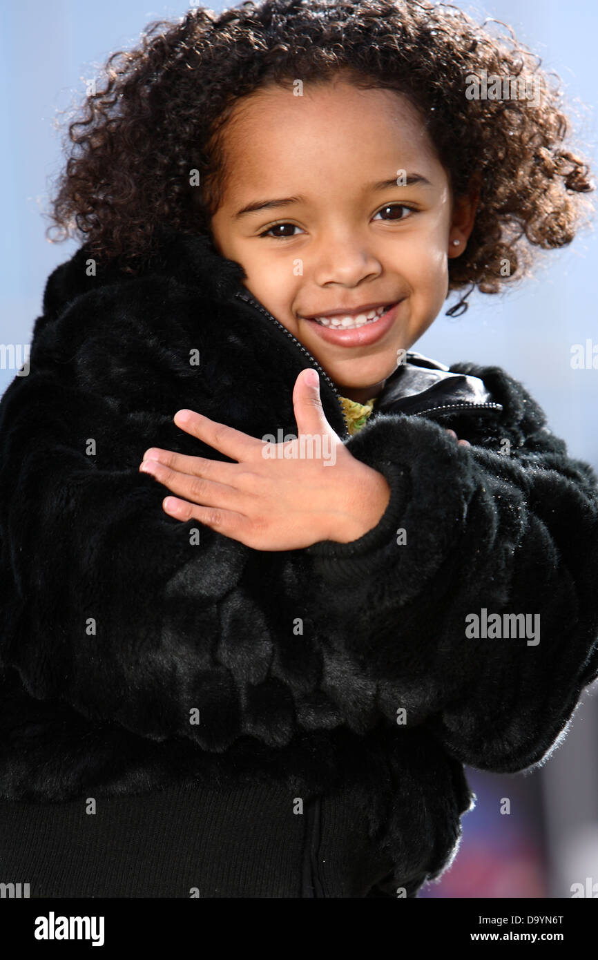Cute little African American Girl Stock Photo - Alamy