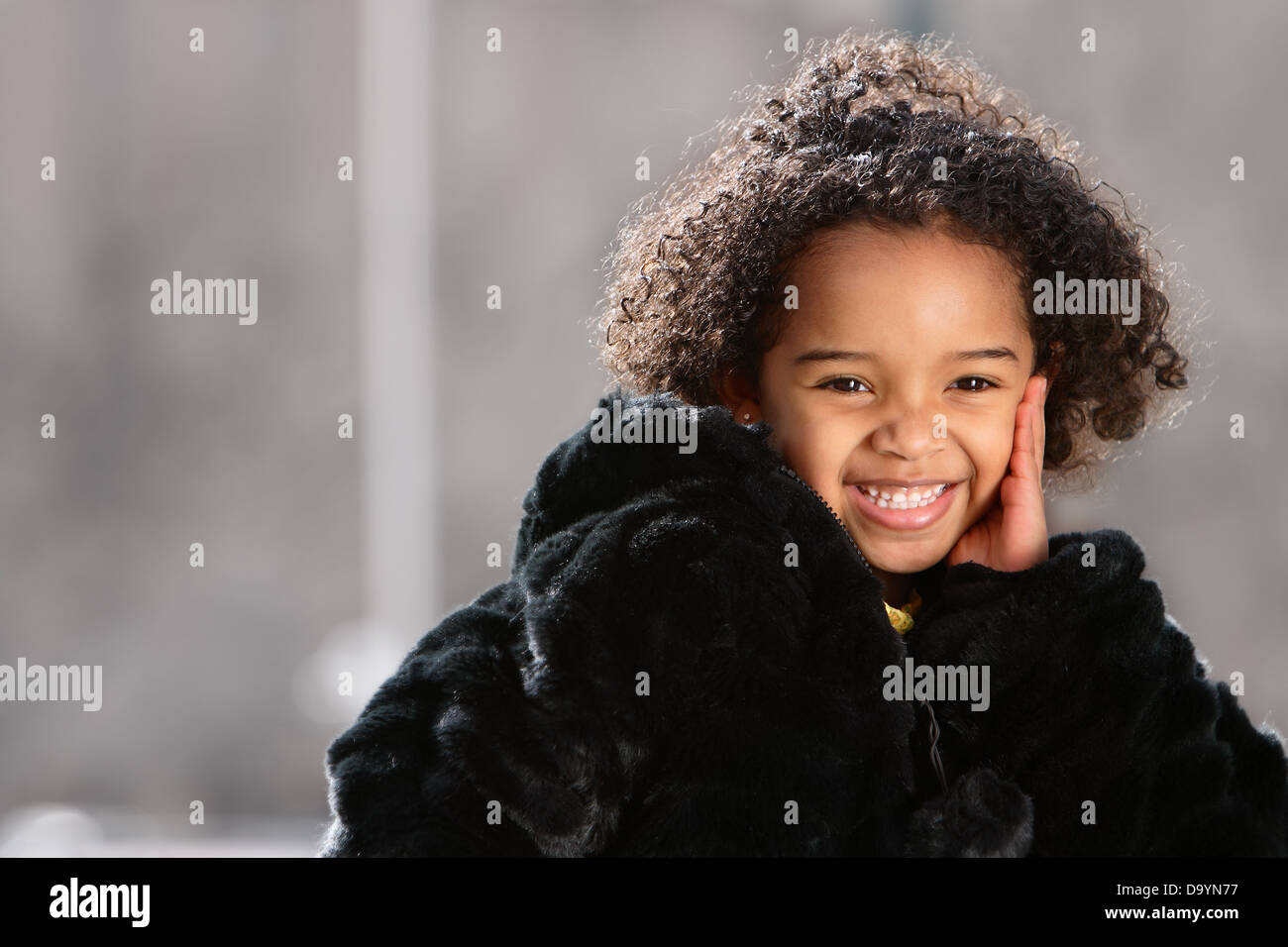 Cute little African American Girl Stock Photo - Alamy