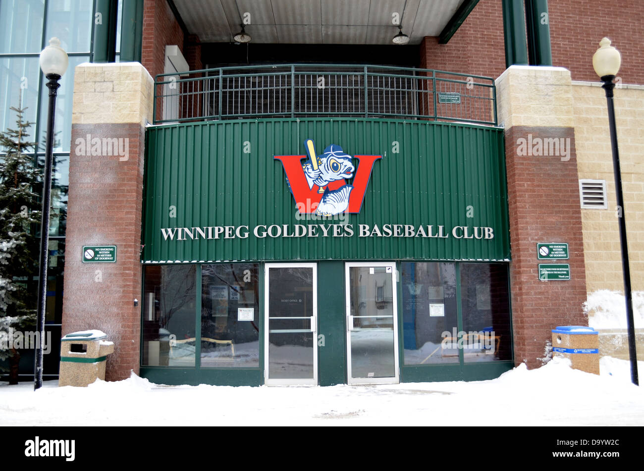Winnipeg Goldeyes Baseball Club entrance Stock Photo Alamy