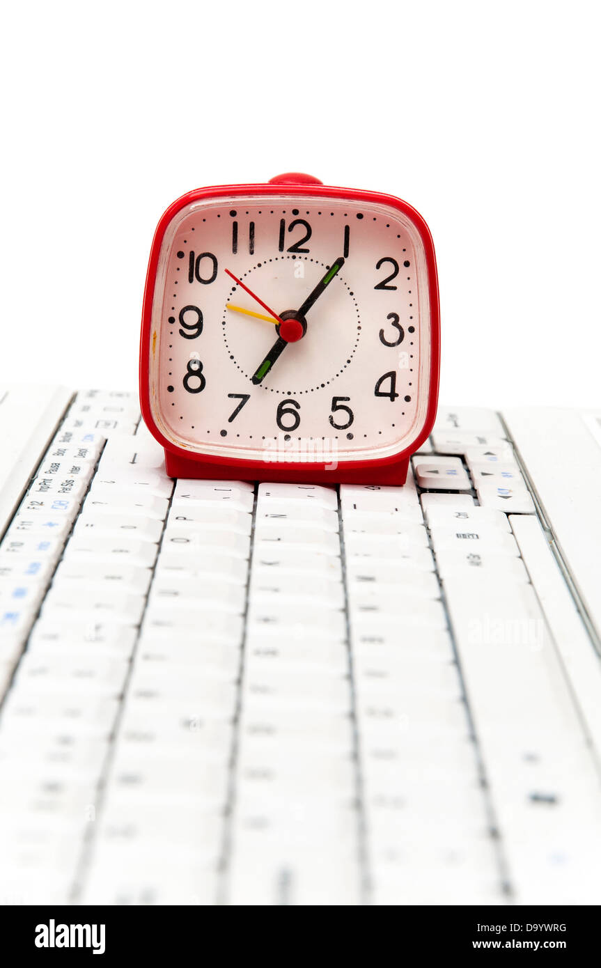 keyboard clock on a white background Stock Photo Alamy