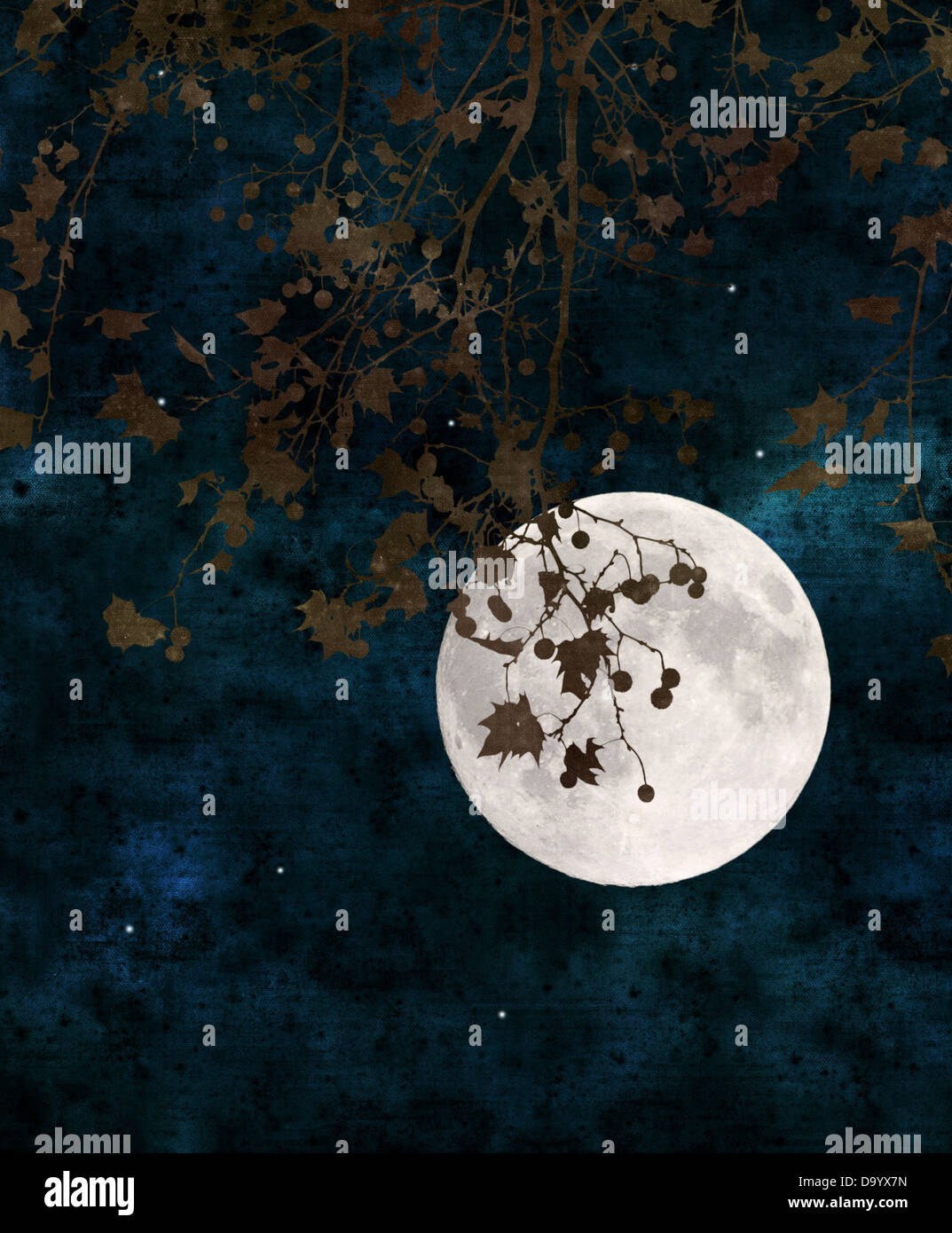 full moon collage with paper texture Stock Photo Alamy
