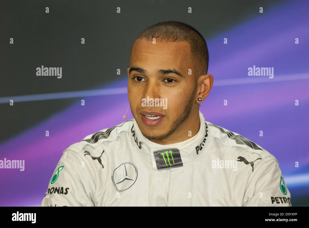 Lewis Hamilton at the British Formula One (F1)  Grand Prix, Silverstone, UK Stock Photo