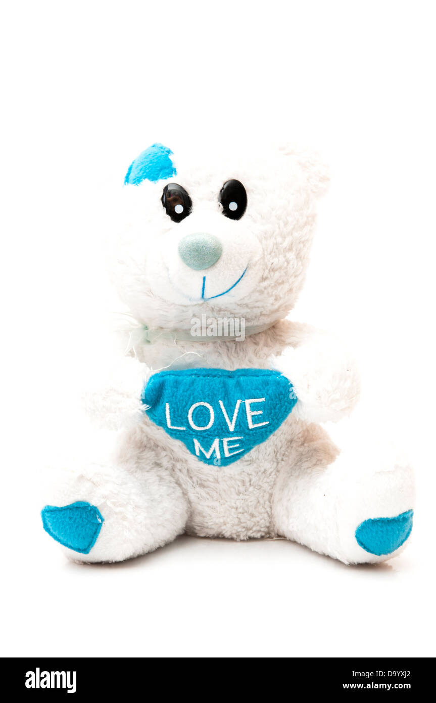 loving teddy bear on a white background Stock Photo