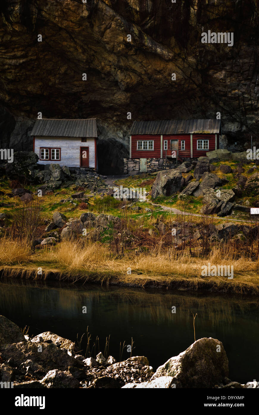 The outdoor museum «Helleren» in Sokndal, Rogaland. Stock Photo