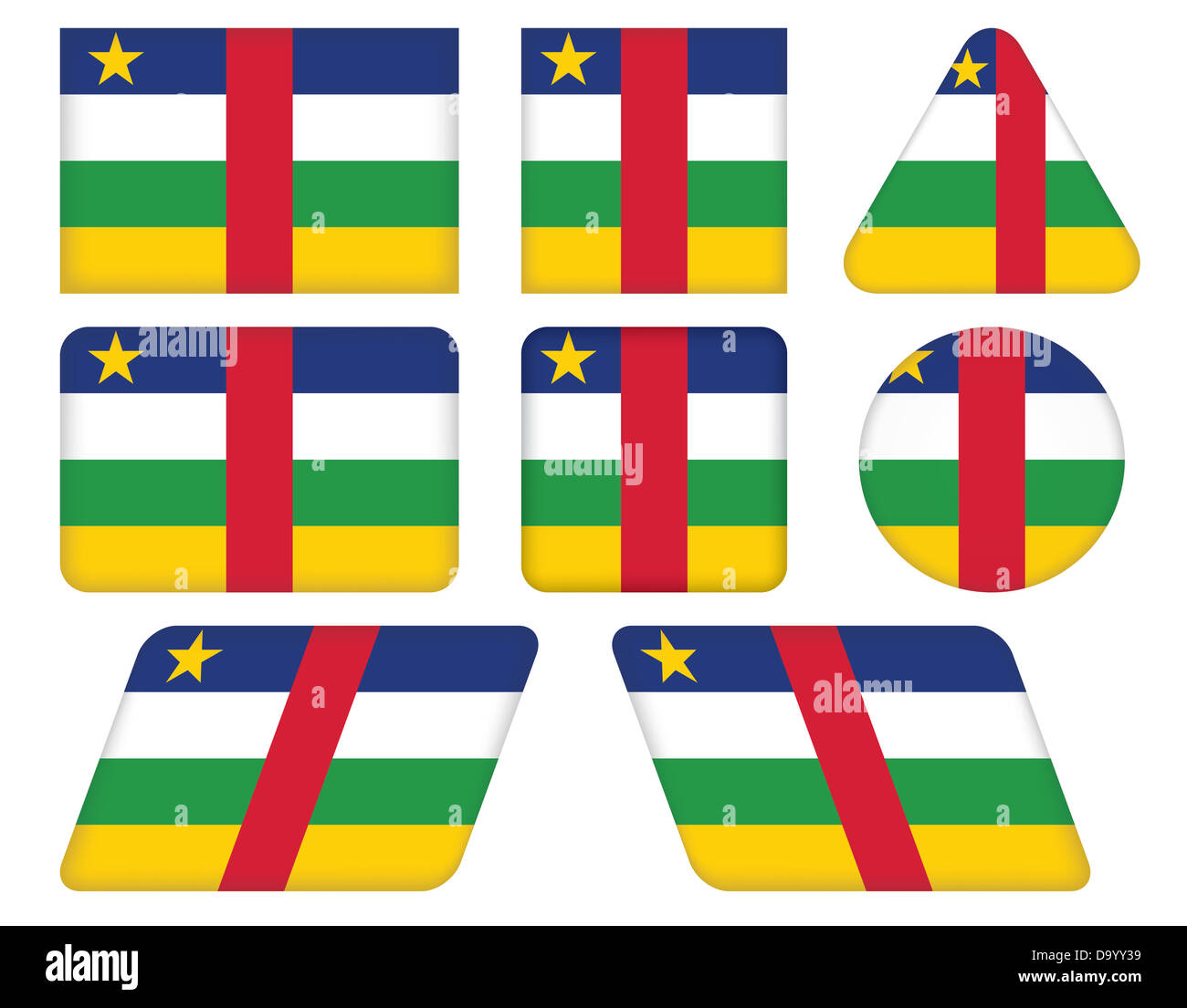 set of buttons with flag of Central African Republic Stock Photo - Alamy