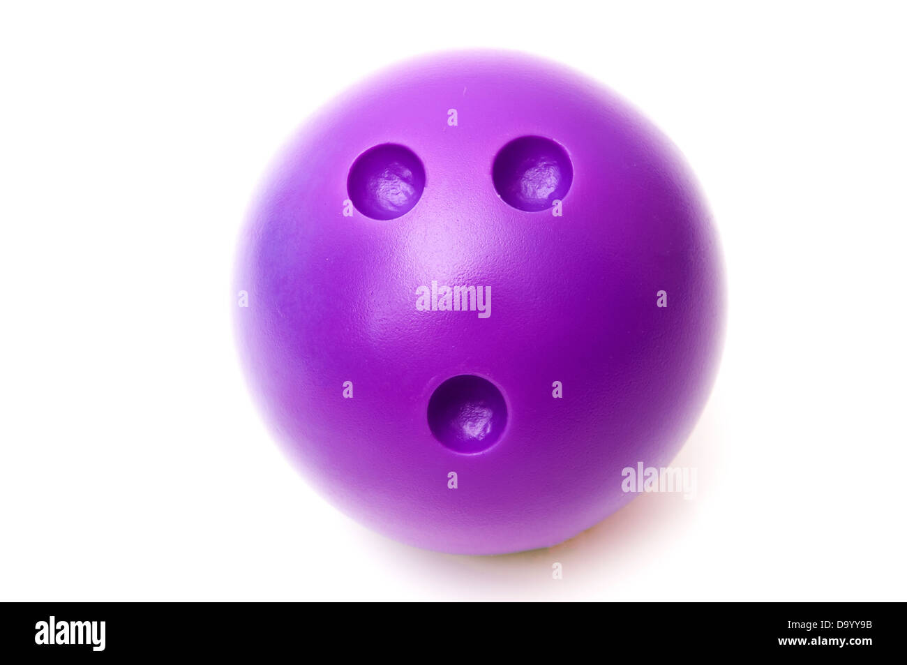 Lilac bowling ball on a white background Stock Photo