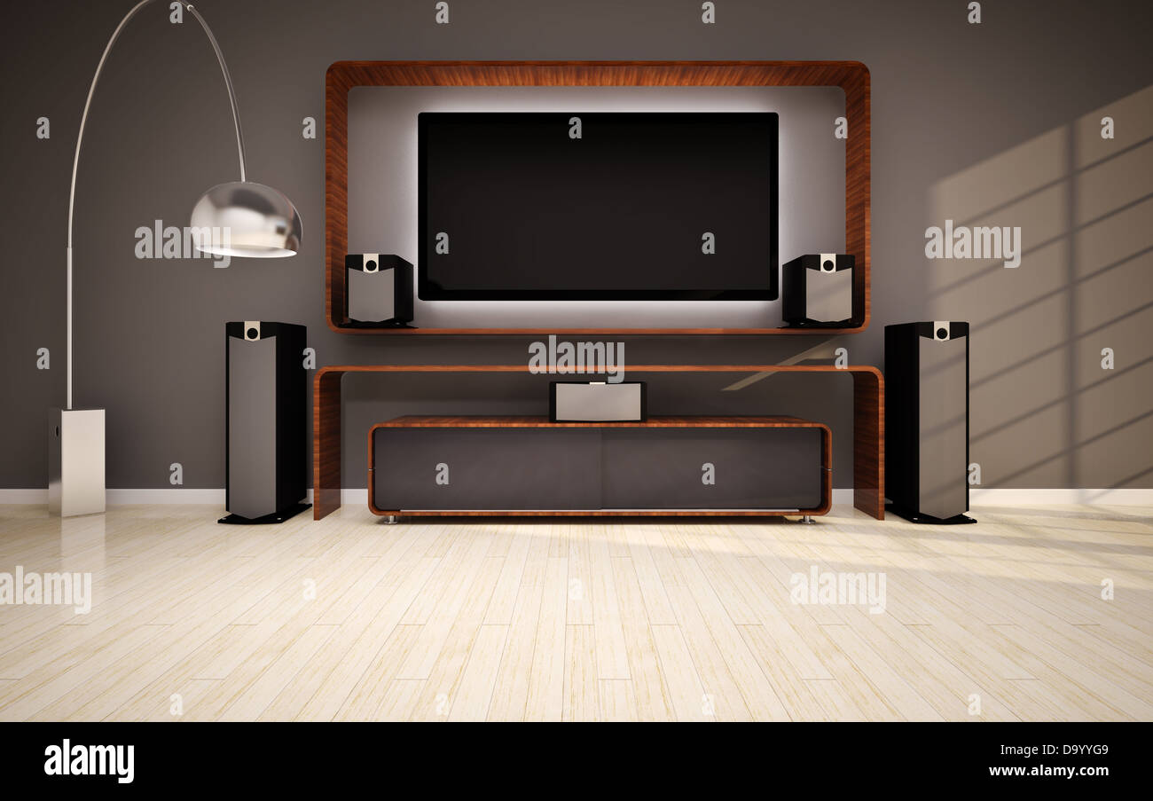 Modern Living Room With Home Cinema Stock Photo 57777337