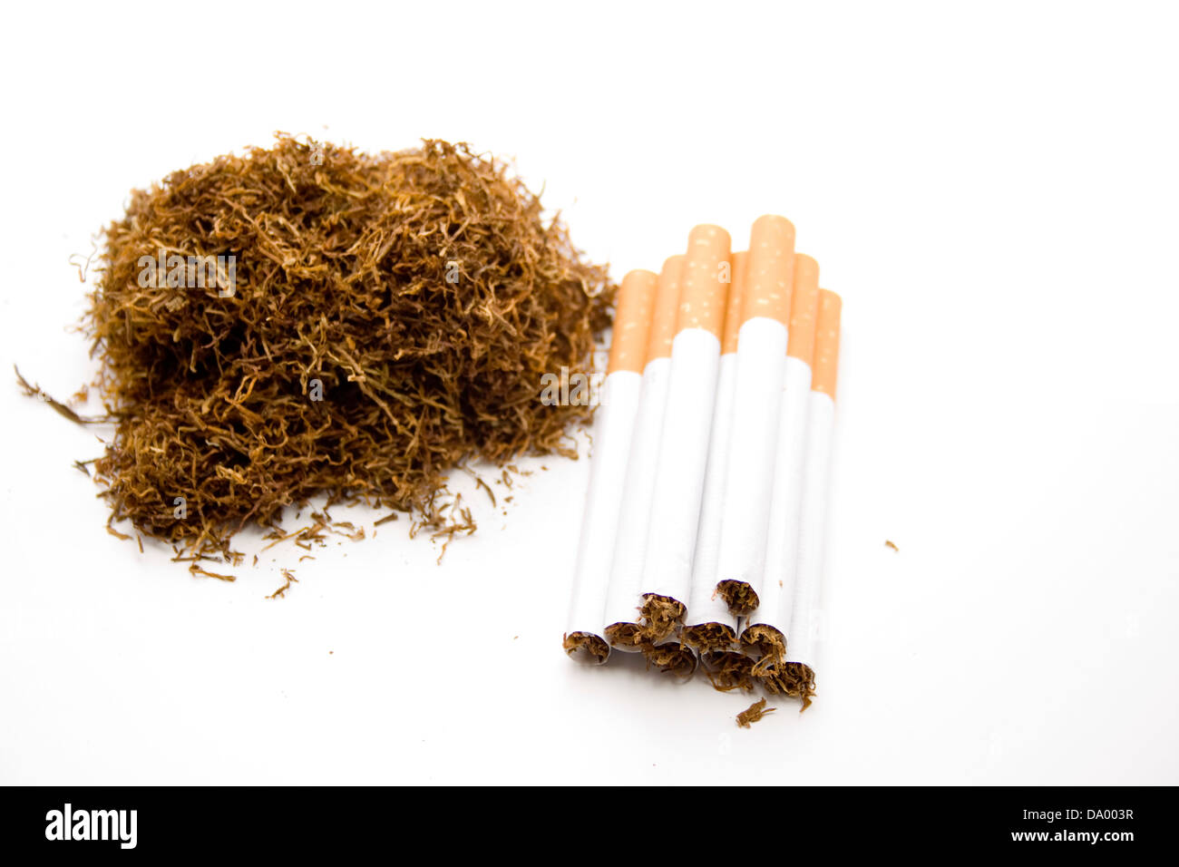 Tobacco with cigarettes Stock Photo