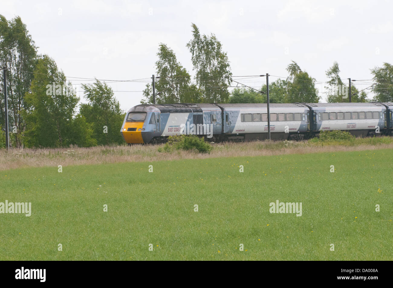 East coast main line at Ryther and Church Fenton, Yorkshire Stock Photo