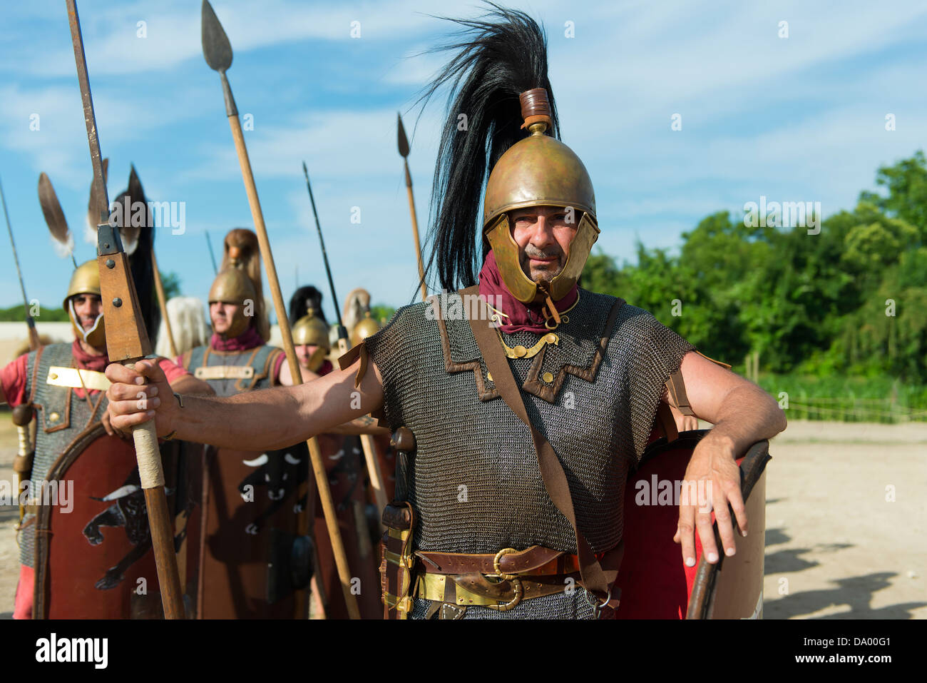 historical representation in costume of the Roman era in Aquileia Stock Photo