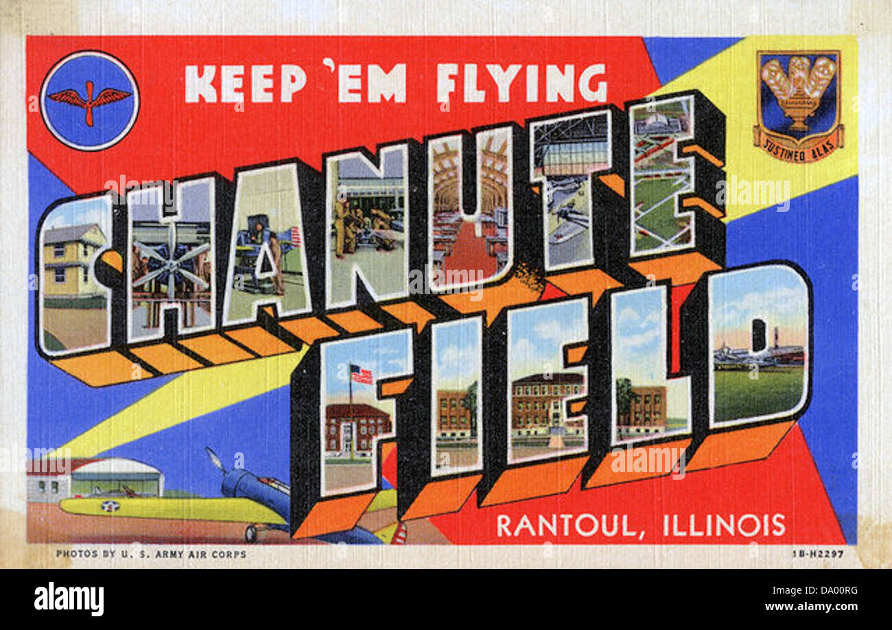 Chanute Air Force Base 1940s postcard Stock Photo Alamy