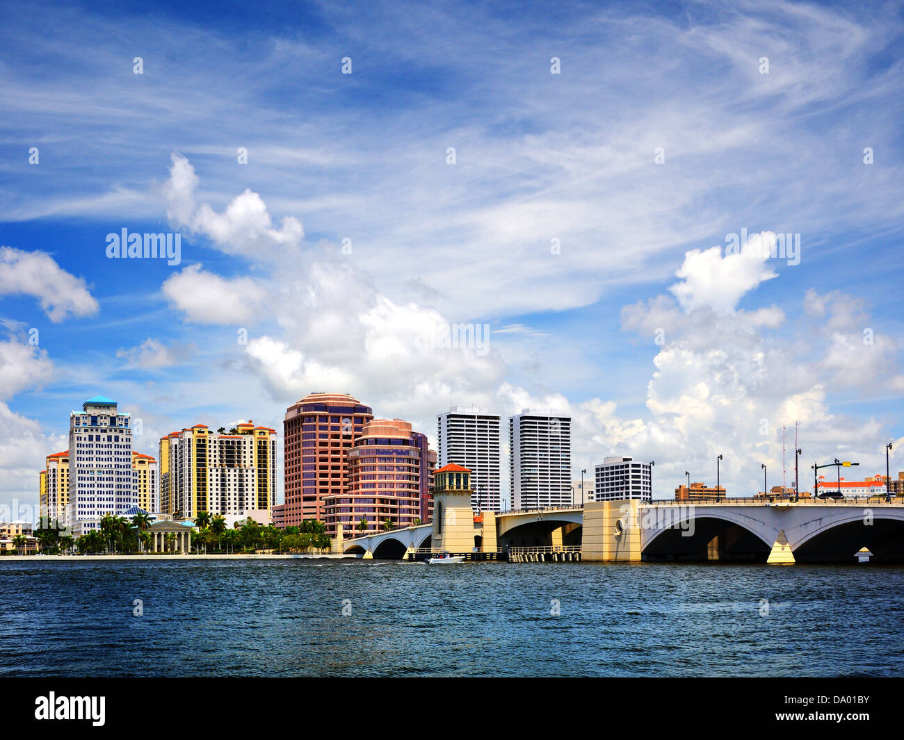 Downtown west palm beach florida skyline stock photo alamy