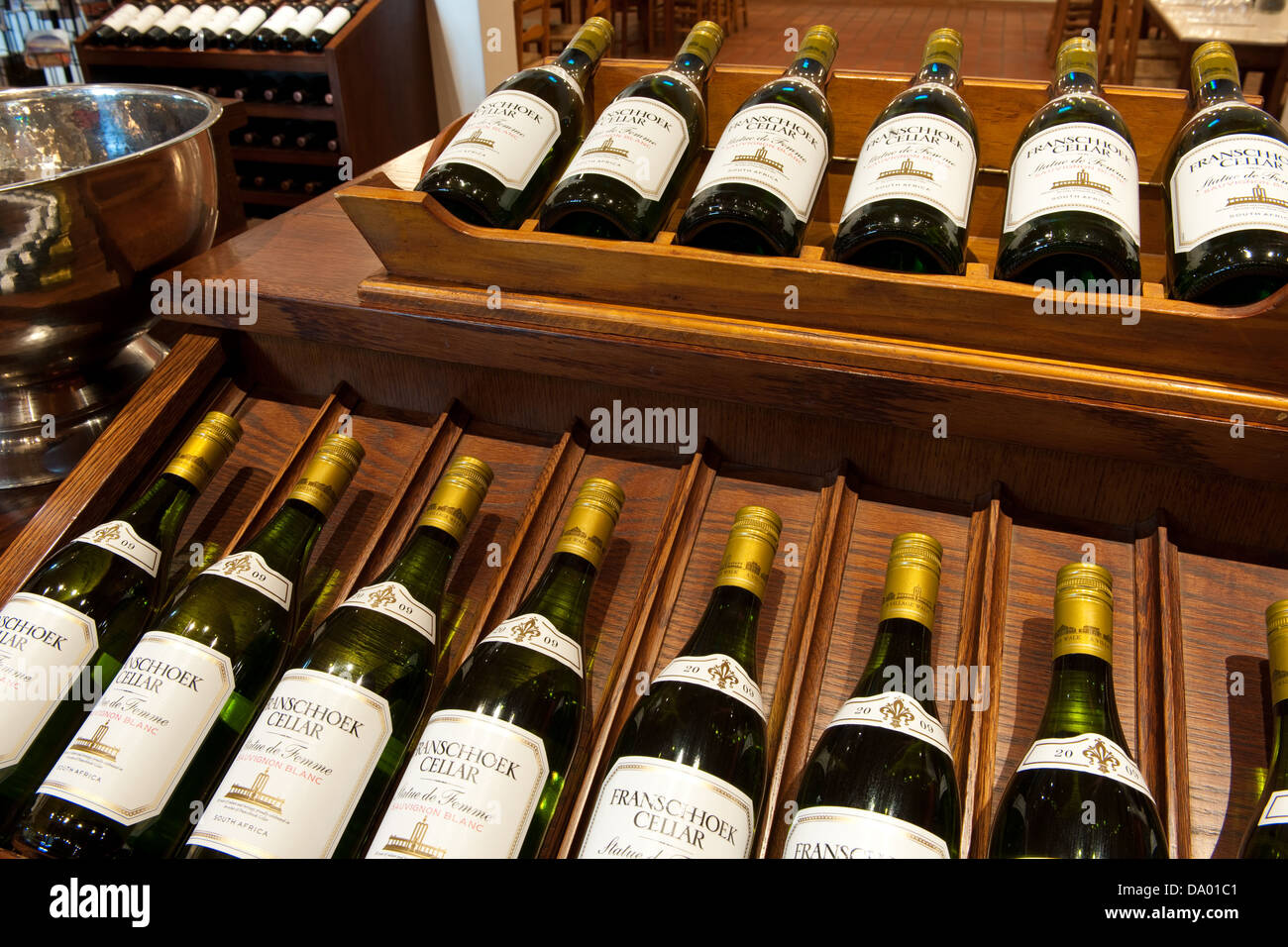 Wine for sale at Franschhoek Cellar, Franschhoek, South Africa Stock