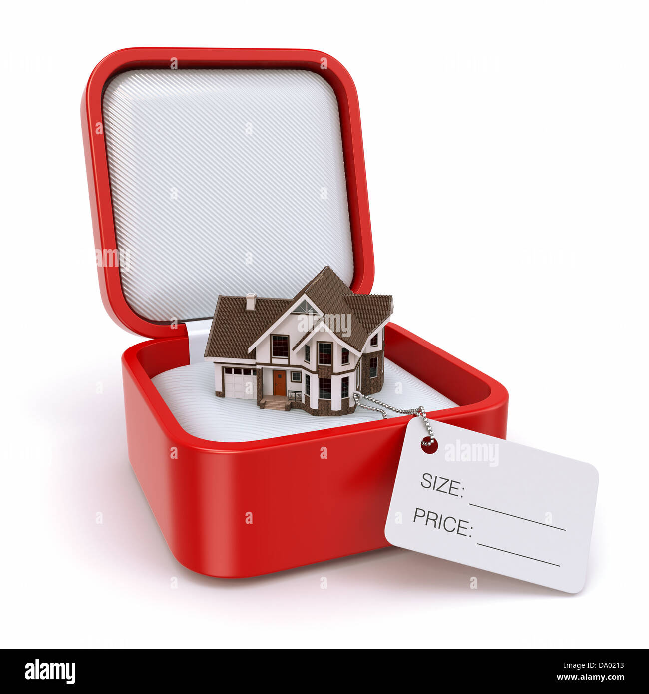 Gift box with house. Real estate concept. 3d Stock Photo Alamy